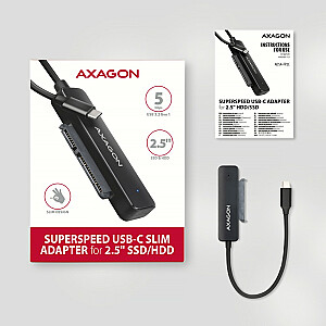 Адаптер ADSA-FP2C USB-C 5 Гбит/с SATA 6G 2,5-дюймовый жесткий диск/твердотельный накопитель FASTPort2