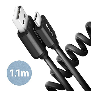 BUCM-AM20TB Kabel Twister USB-C — USB-A, 1,1 м, USB2.0 3A, ALU