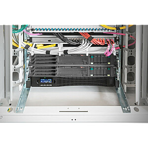 Аварийный источник питания UPS Online Rack, 19 дюймов, ЖК-дисплей, 1000 ВА/1000 Вт, 2x12 В/9 Ач, 8xC13, USB, RS232, RJ45