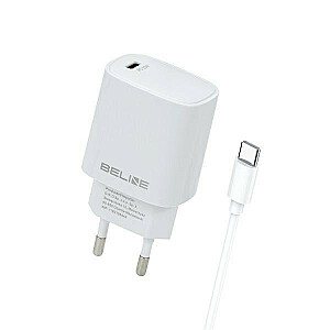 Настенное зарядное устройство USB-C, 20 Вт + кабель USB-C, белый