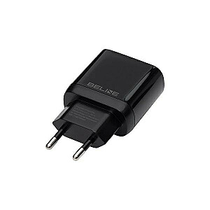 GaN USB-C sienas lādētājs, 30 W + zibens kabelis, melns