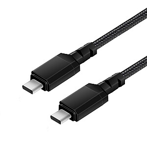 2 USB-C kabeļi, 100 W, 1 m, atbalsta PD datu pārraidi līdz 10 Gbps MCE491 Black