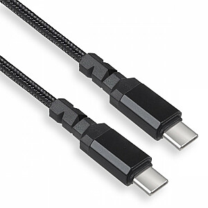 2 USB-C kabeļi, 100W, 2m, atbalsta PD datu pārsūtīšanu līdz 10Gbps MCE492 Black