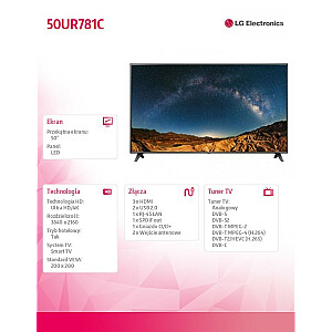 50-дюймовый светодиодный телевизор 50UR781C