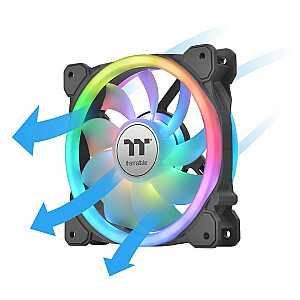 SwaFan 12 RGB ventilators + kontrolieris + maināmas lāpstiņas (reverss), melns