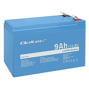 Литий-железо-фосфатный аккумулятор Qoltec LiFePO4 | 12,8 В | 9Ач | 115,2 Втч | БМС