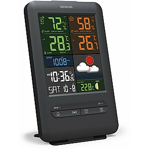 Meteoroloģiskā stacija SWS 7300, krāsu LCD displeja augstums 13,8 cm.