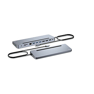 i-tec USB-C Металл Эргономичный 4K 3x Дисплей 2x DP 1x HDMI LAN Подача звука 100 Вт + универсальное зарядное устройство i-tec 100 Вт — док-станция