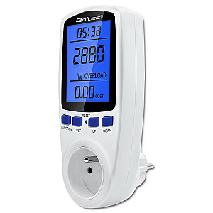 Enerģijas patēriņa mērītājs vatmetrs PM0626 | 3680 W | 16A | LCD displejs