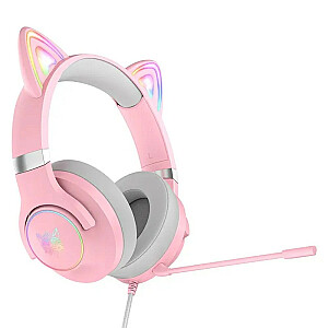 X30 Cat Ear spēļu austiņas, rozā (vadu)