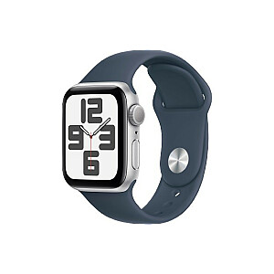 Часы SE GPS, алюминиевый корпус серебристого цвета, диаметр 40 мм, спортивный ремешок темно-синего цвета — S/M