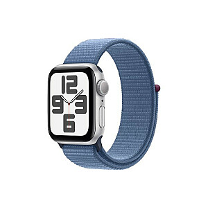 Часы SE GPS, алюминиевый корпус серебристого цвета, диаметр 40 мм, спортивный ремешок зимнего синего цвета