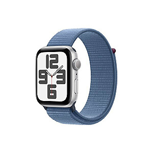 Часы SE GPS, 44 мм, алюминиевый корпус серебристого цвета, спортивный ремешок зимнего синего цвета