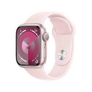 Apple Watch 9 GPS, 45 mm, alumīnijs, rozā | Rozā sporta josta S/M