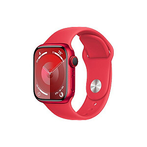Часы Series 9 GPS + Cellular, алюминиевый корпус (PRODUCT)RED, диаметр 41 мм, спортивный ремешок (PRODUCT)RED — S/M