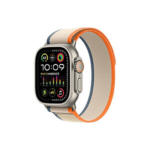 Часы Ultra 2 GPS + Cellular, титановый корпус, 49 мм, оранжево-бежевый ремешок со шлейфом, размер M/L