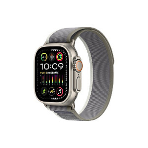 Apple Watch Ultra 2 GPS + mobilais, titāna korpuss, 49 mm + zaļa/pelēka cilpas siksniņa, izmērs M/L