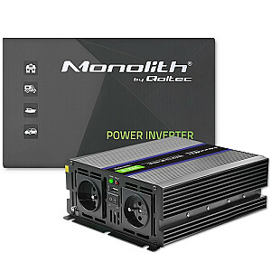 Qoltec Monolith 3000 MS viļņu sprieguma pārveidotājs | no 12 V līdz 230 V | 1500/3000 W | USB