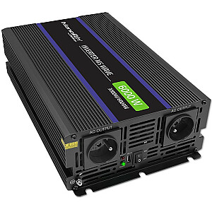 Qoltec Monolith 6000 MS viļņu sprieguma pārveidotājs | no 12 V līdz 230 V | 3000/6000 W | USB