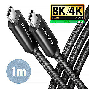 BUCM4X-CM10AB kabelis USB-C - USB-C, USB4 Gen 3x2 1m, PD 240W, 8K HD, ALU, pīts melns