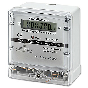 Vienfāzes elektroniskais skaitītājs | enerģijas skaitītājs | 230V | LCD displejs