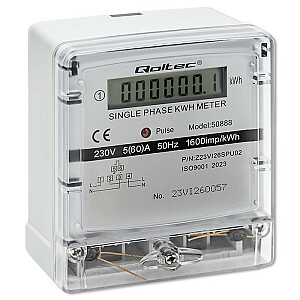 Vienfāzes elektroniskais skaitītājs | enerģijas skaitītājs | 230V | LCD displejs
