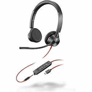 Słuchawki Blackwire 3325 ST MS Cert. USB-C, savienotājs 3,5 mm USB-C/A 8X222AA