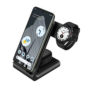 Беспроводное зарядное устройство 3-в-1 для iPhone, Samsung и Android, Galaxy Watch и наушников TWS