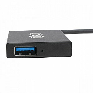 4 portu USB A plāns portatīvais centrmezgls, USB 3.2 Gen 1 alumīnija korpuss U360-004-4A-AL