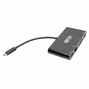 Многопортовый адаптер USB-C 4K HDMI, VGA, USB-A, GbE, HDCP U444-06N-HV4GUB Черный