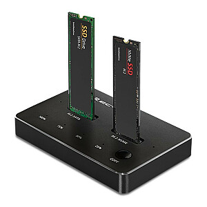 M.2 SSD dokstacija | NVMe | SATA | USB-C | DUAL 2 x 2 TB