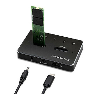 M.2 SSD dokstacija | NVMe | SATA | USB-C | DUAL 2 x 2 TB