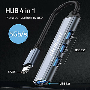 HUB adapteris USB-C 3.1 4w1 | USB 3.0 | 3 USB 2.0 porti