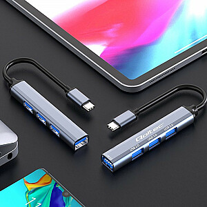 HUB adapteris USB-C 3.1 4w1 | USB 3.0 | 3 USB 2.0 porti