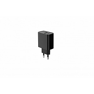 PowerDelivery USB-A Зарядное устройство USB-C 20 Вт, черный
