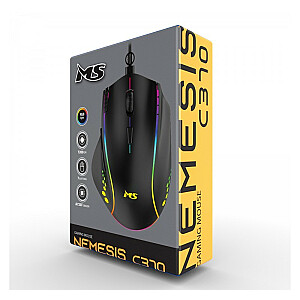 Проводная игровая мышь Nemesis C370 7200 DPI 7P RGB LED черная