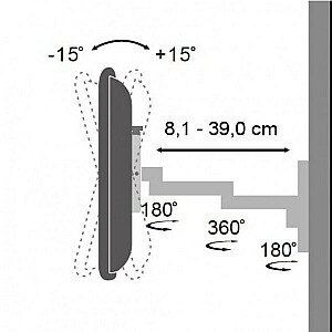 Techly sienas stiprinājums LCD 30 "melnam