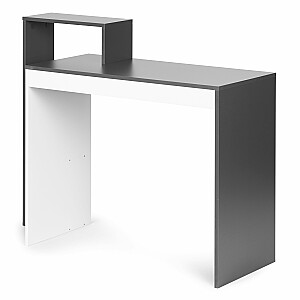 Бело-серый офисный компьютерный стол, стол + книжный шкаф с 4 полками