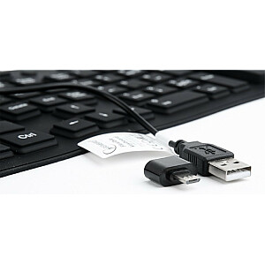 Водонепроницаемая силиконовая USB-клавиатура с функцией OTG, черная