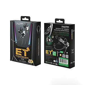 ET-Y30 ET sērijas vadu spēļu austiņas — 3,5 mm ligzda, melnas