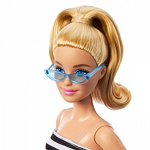Lelle Barbie Fashionistas ar baltām un melnām svītrām