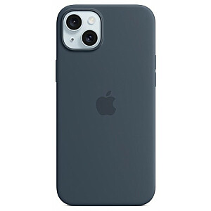 Silikona maciņš priekš Apple iPhone 15 Plus ar MagSafe tumši zilu