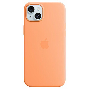 Silikona maciņš priekš Apple iPhone 15 Plus ar MagSafe oranžo šerbetu