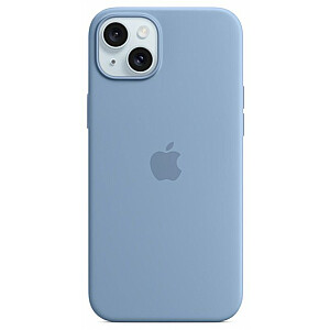 Silikona MagSafe maciņš priekš Apple iPhone 15 Plus, ziemas zils