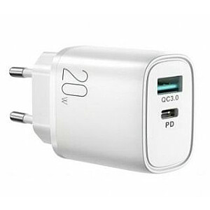 Joyroom fast charger USB-A QC3.0 / USB-C PD 20W White