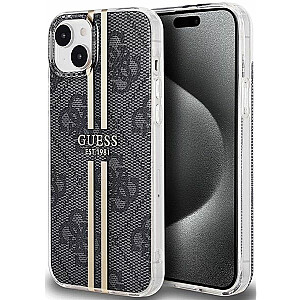 Guess - iPhone 15 black hardcase IML 4G Gold Stripe Black