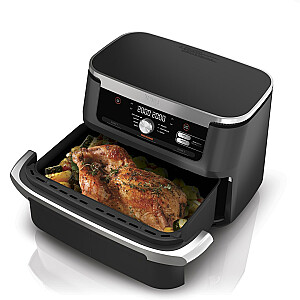 Ninja Air Fryer AF500EU Double 10,4L brīvi stāvošs 2470W karstā gaisa fritieris melns, nerūsējošais tērauds