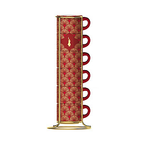Bialetti - Deco Glamour - Набор из 6 чашек для эспрессо на подставке - Красный