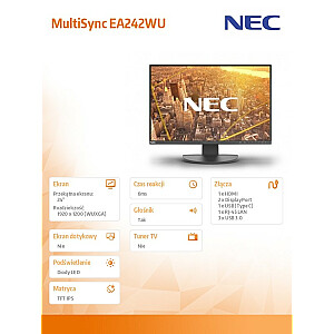 Monitors MultiSync EA242WU melns IPS 1920x1200