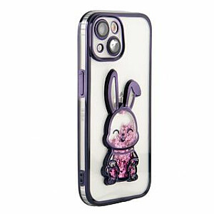 iLike Apple iPhone 13 Silicone Case Print Desire Rabbit Purple